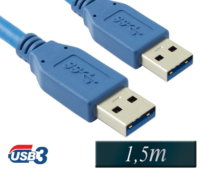 USB 3.0 kabel A-A moški-moški 1,5m
