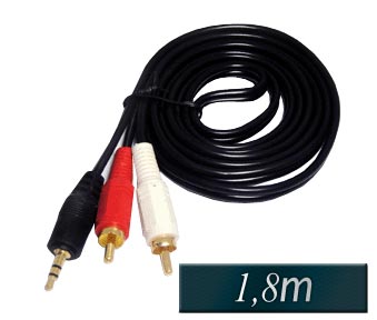 Kabel audio 3,5mm (m) na 2 RCA 1,8m (m)