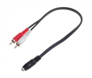 Kabel avdio 3,5mm ženski na 2 RCA moški 1 meter
