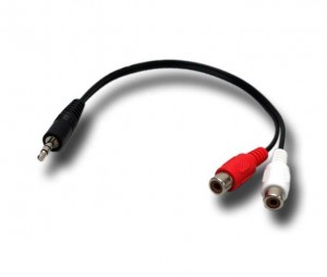 Avdio 3,5mm moški na 2 RCA ženski 20cm