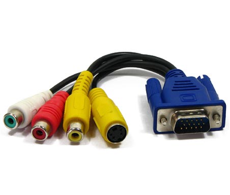 Adapter VGA na TV, RCA in S-video moder
