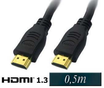 Kabel HDMI 1.3 0,5m pozlačen