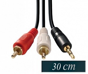 Avdio 3,5mm na 2 RCA kabel (m-m) 30cm