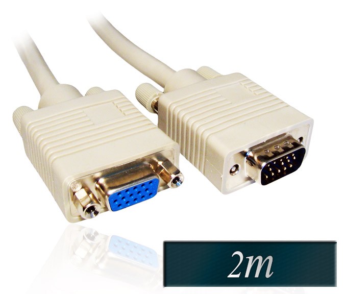 Kabel VGA SVGA HD15 moški-ženski podaljšek 2m