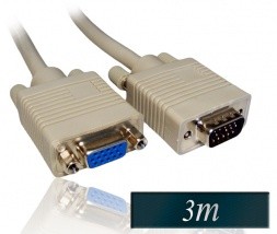 Kabel VGA SVGA HD15 moški-ženski podaljšek 3m