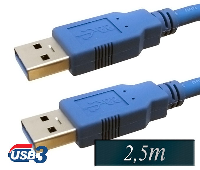 USB 3.0 kabel A-A moški-moški 2,5m