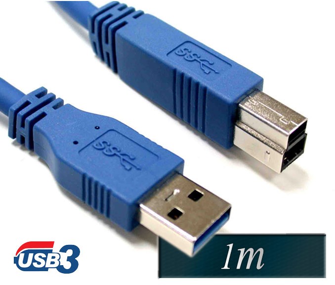 USB 3.0 kabel A-B moški-moški 1m