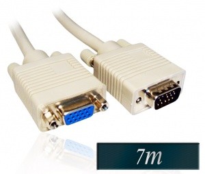 Kabel VGA/SVGA HD15 moški-ženski podaljšek 7m