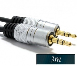 Avdio kabel 3,5mm stereo s kovinskimi priključki 3m
