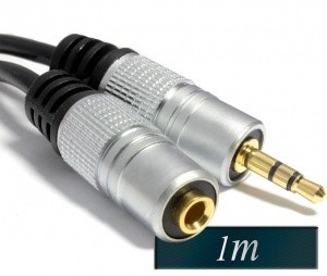 Avdio podaljšek 3,5mm 1m kovinski priključek