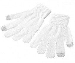 Bele kapacitivne rokavice za zaslone na dotik