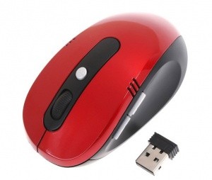 Brezžična miška rdeča