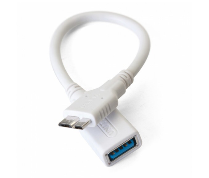 OTG adapter micro USB B na USB - bele barve