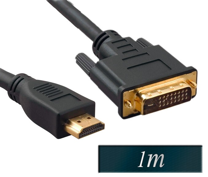 Kabel DVI/HDMI 1m pozlačen