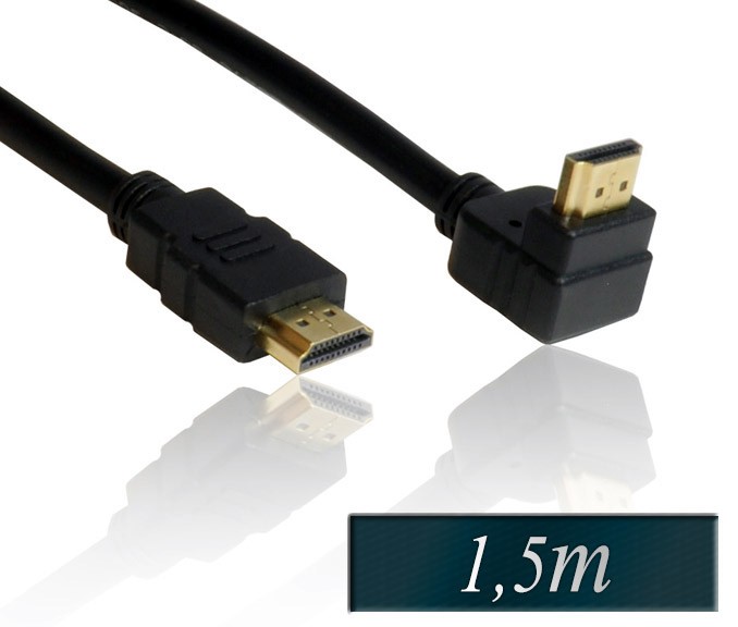 Kabel HDMI 1.4 1,5m 90 stopinj