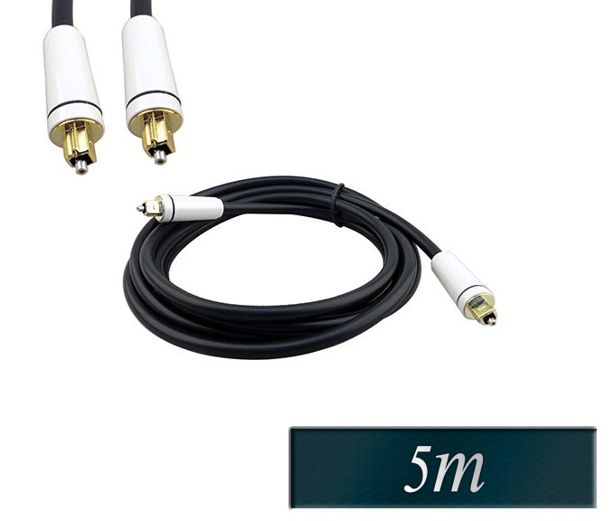 Optični kabel Toslink 5m - bel vtič
