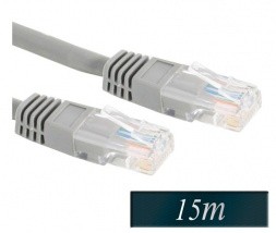 Kabel mrežni UTP 15m Cat5e sive barve