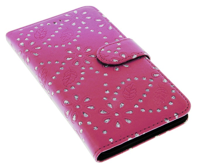 Etui s kristalčki, s predalom za kartice za Apple iPhone 6 Plus 5.5'' - roza barve