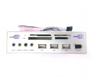 5,25'' vgradni čitalec kartic srebrne barve