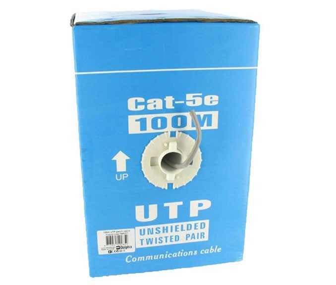 CAT5E UTP LAN kabel RJ45 100m Siv