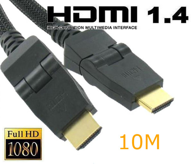 Kabel HDMI 1.4 10m pozlačen