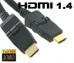 Kabel HDMI 1.4 5m pozlačen 90 stopinjski