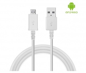 Kabel USB na USB micro bele barve