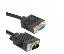 Kabel VGA SVGA HD15 moški-ženski podaljšek 5m - črn