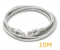 CAT5E UTP LAN kabel RJ45 10m Siv