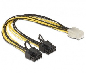 Razdelilec 6 pin PCIE na 2 krat 6 plus 2 PCIE