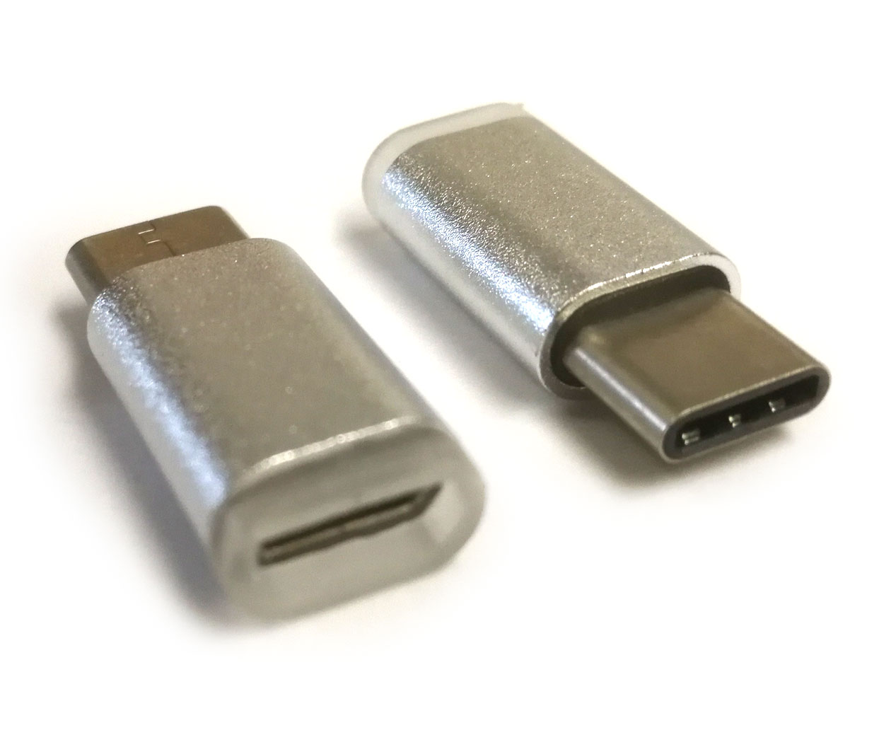 Adapter micro USB na USB C srebrn