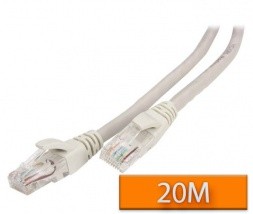 CAT5E UTP LAN kabel RJ45 20m siv