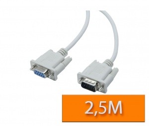 Podaljšek DB9 (RS232) 2,5m ženski - moški