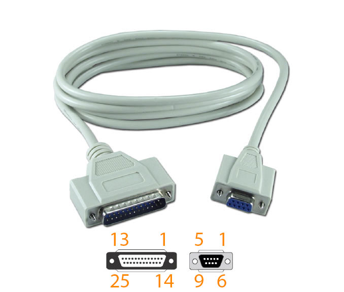 Kabel Rs232 Db9 Na Serial Printer Db25