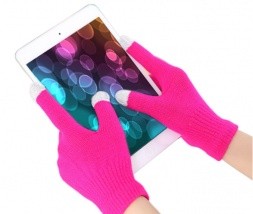 Roza kapacitivne rokavice za zaslone na dotik