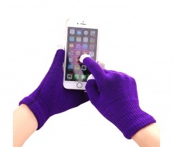 Vijolične kapacitivne rokavice za zaslone na dotik