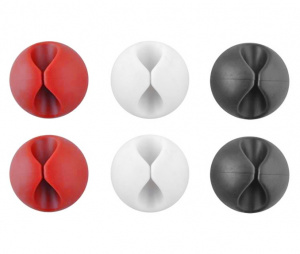 6 delni set samolepilnih sponk za urejanje kablov