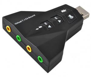 Zunanja USB zvočna kartica z dvema izhodoma in dvema vhodoma