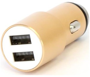Omega avtomobilski 2 x USB polnilec 1A in 2,1A zlat