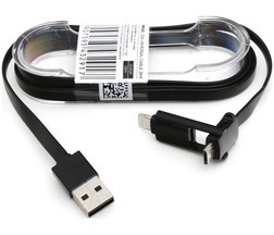 OMEGA USB univerzalni 2 v 1 micro USB in Lightning - črn