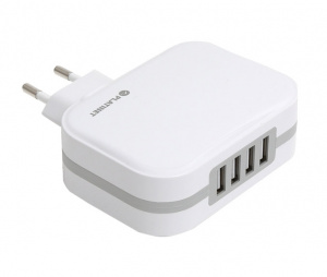 Platinet polnilec 4 x USB 2,4A bel