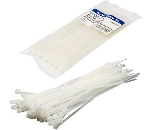 Vezice za povezovanje in urejanje kablov bele 150mm 2,5mm 100 kos