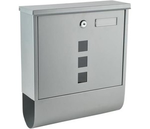 Poštni nabiralnik s predalom za časopis - srebrne barve