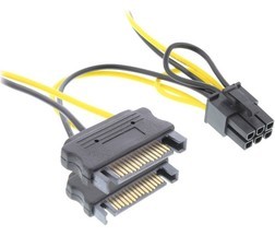 InLine adapter iz 2 x SATA na PCIe 6 pin 15cm