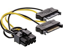 InLine adapter iz 2 x SATA na PCIe 8 pin 15cm