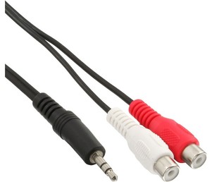 Podaljšek avdio 3,5mm (m) na 2 RCA (ž) 3m