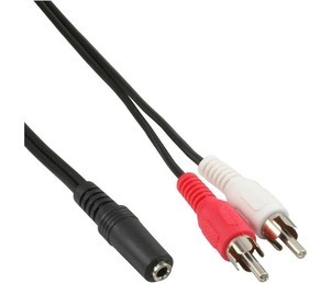 Podaljšek avdio 3,5mm na 2 RCA 3m