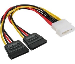Pretvorni kabel Molex ženski na 2 x SATA moški