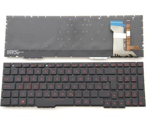 Tipkovnica za Asus ROG Strix FX553VE, FX553VD, FX753VD,.. - črna, rdeči znaki, osvetljena