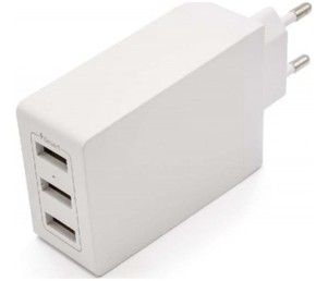 USB polnilec z 3 USB priključki 6A - bel